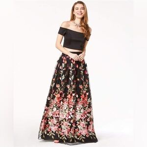 TRIXXI Embroided  Floral Gown Top/Skirt